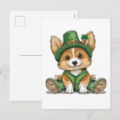 聖パトリックの日コルギドッグ シーズンポストカード (正面/裏面)