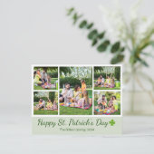 聖パトリックの日シャムロックの家族の写真コラージュ シーズンカード (スタンド正面)