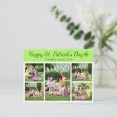 聖パトリックの日シャムロックの家族の写真コラージュ シーズンポストカード (スタンド正面)