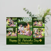 聖パトリックの日シャムロックの家族の写真コラージュ 箔シーズンカード (立ち正面)