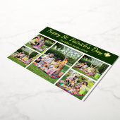 聖パトリックの日シャムロックの家族の写真コラージュ 箔シーズンカード (回転した状態)