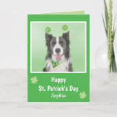 聖パトリックの日シャムロックの頭は可愛い犬 シーズンカード (正面)