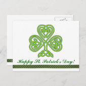 聖パトリックの日シャムロッククローバーハガキ ポストカード (正面/裏面)
