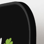 聖パトリックの日シャムロッククローバー緑 ピックルボールラケット (左詳細)