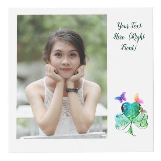 聖パトリックの日シャムロックバタフライフォトキューブ フォトキューブ (右)