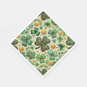 聖パトリックの日シャムロックパターン スタンダードランチョンナプキン (角)