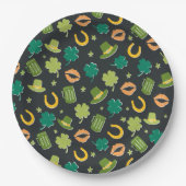 聖パトリックの日シャムロックパターン ペーパープレート (正面)