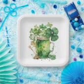 聖パトリックの日シャムロックブーケ ペーパープレート (パーティー)