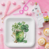 聖パトリックの日シャムロックブーケ ペーパープレート (パーティー)