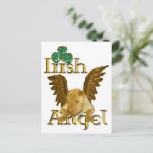 聖パトリックの日シャールペイ中国のドッグアイリッシュ天使 ポストカード (スタンド正面)