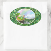 聖パトリックの日ステッカー 楕円形シール (バッグ)