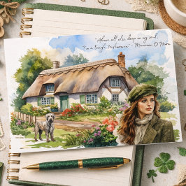 聖パトリックの日タフアイリッシュウーマン引用文 シーズンポストカード