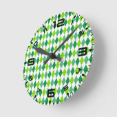 聖パトリックの日ダイヤモンドの形状パターン–54603 ラウンド壁時計 (傾斜)