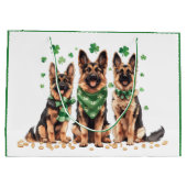 聖パトリックの日ドイツ羊飼い犬 ラージペーパーバッグ (裏面)