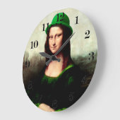 聖パトリックの日モナリザ ラージ壁時計 (傾斜)