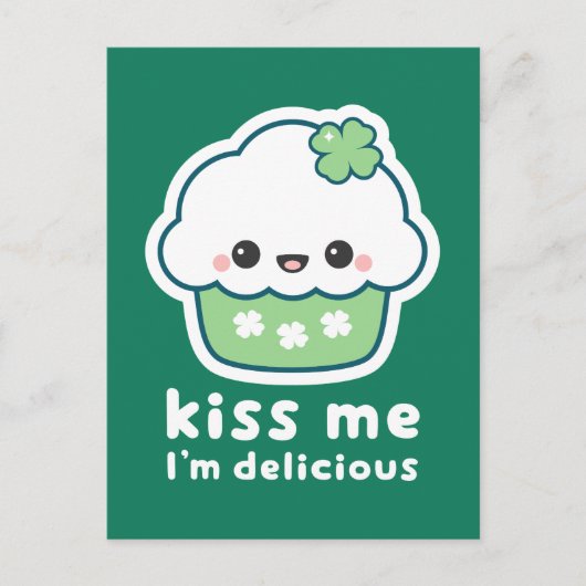 聖パトリックの日ラッキーカップケーキ ポストカード (正面)