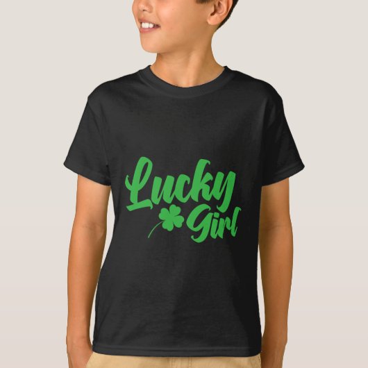 聖パトリックの日ラッキーガール Tシャツ (正面)