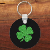 聖パトリックの日ラッキーチャームグリーンアイリッシュクローバーS キーホルダー (正面)
