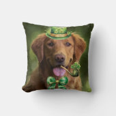 聖パトリックの日ラッキードッグおもしろいカスタム写真 クッション (正面)