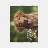 聖パトリックの日ラッキードッグのカスタム写真 フリースブランケット (正面)