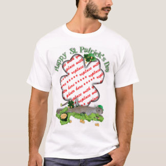 聖パトリックの日ラッキーリスのクローバーフレーム Tシャツ