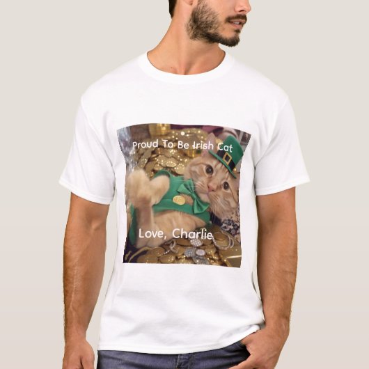 聖パトリックの日レプラコーン猫 Tシャツ (正面)