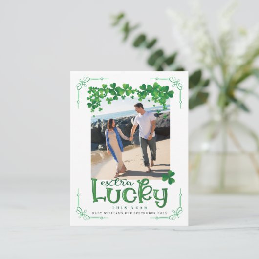 聖パトリックの日写真妊娠 案内ポストカード (スタンド正面)