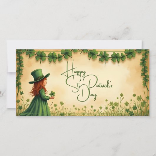 聖パトリックの日娘とシャムロック (正面)