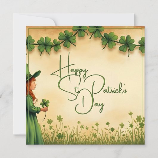 聖パトリックの日娘とシャムロック (正面)