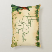 聖パトリックの日娘とシャムロック アクセントクッション (正面(垂直))