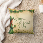 聖パトリックの日娘とシャムロック クッション (ブランケット)