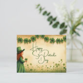 聖パトリックの日娘とシャムロック シーズンポストカード (スタンド正面)