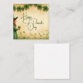 聖パトリックの日娘とシャムロック ノートカード (正面/裏面)