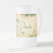 聖パトリックの日娘とシャムロック フロストグラスビールジョッキ (正面右)