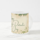 聖パトリックの日娘とシャムロック フロストグラスマグカップ (正面右)