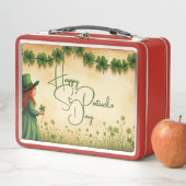 聖パトリックの日娘とシャムロック メタルランチボックス (インサイチュ)