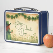 聖パトリックの日娘とシャムロック メタルランチボックス (インサイチュ)