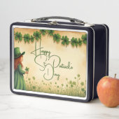 聖パトリックの日娘とシャムロック メタルランチボックス (インサイチュ)