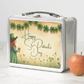 聖パトリックの日娘とシャムロック メタルランチボックス (インサイチュ)