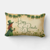 聖パトリックの日娘とシャムロック ランバークッション (裏面)