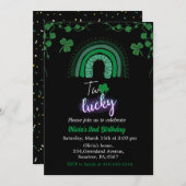 聖パトリックの日2つの幸運な2番目の誕生日パーティー 招待状 (正面/裏面)