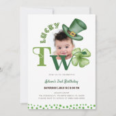 聖パトリックの日2ラッキー・シャムロック2nd誕生日 招待状 (正面)