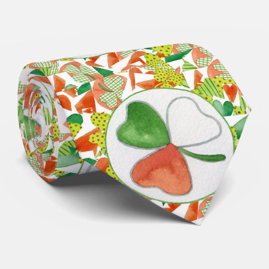 聖パトリックの日3色シャムロックタイ ネクタイ (ロール)