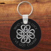 聖パトリックの日4つの葉のクローバーの魅力 キーホルダー (正面)