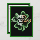 聖パトリックの日4葉のクローバー シーズンポストカード (正面/裏面)