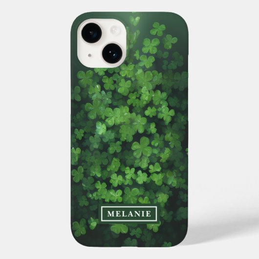 聖パトリックの日4葉クローバーパーソナライズされた Case-Mate iPhoneケース (裏面)
