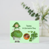 聖パトリックの日 – アイルランドの女の子アゲートモノグラム シーズンポストカード (スタンド正面)