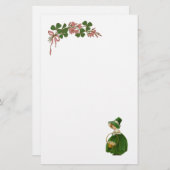 聖パトリックの日 – アイルランドの少女とシャムロック 便箋 (正面/裏面)