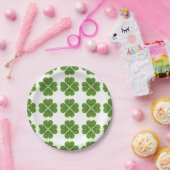 聖パトリックの日、アイルランドの緑のキラキラ輝くクローバー ペーパープレート (パーティー)