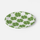 聖パトリックの日、アイルランドの緑のキラキラ輝くクローバー ペーパープレート (アングル)